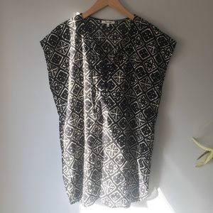 Madewell Black and White Print Top Dress Tunic